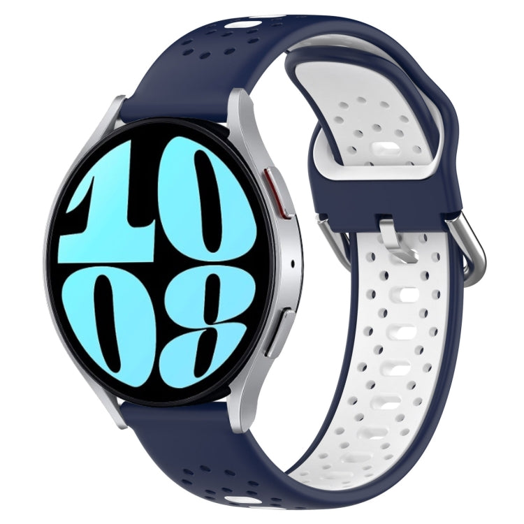 20mm Breathable Two-Color Silicone Watch Band, For Samsung Galaxy Watch Active 2 44mm, For Samsung Galaxy Watch 42mm, For Samsung Galaxy Watch 6 44mm