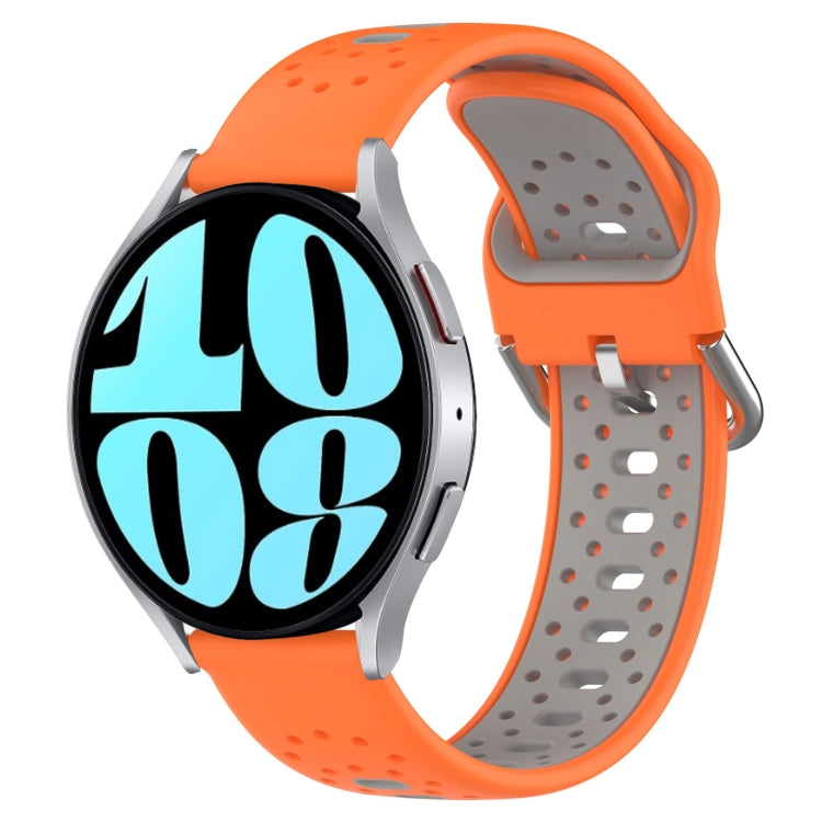 20mm Breathable Two-Color Silicone Watch Band, For Samsung Galaxy Watch 6 40mm, For Samsung Galaxy Watch 6 Classic 43mm