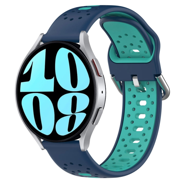 20mm Breathable Two-Color Silicone Watch Band, For Samsung Galaxy Watch 6 40mm, For Samsung Galaxy Watch 6 Classic 43mm