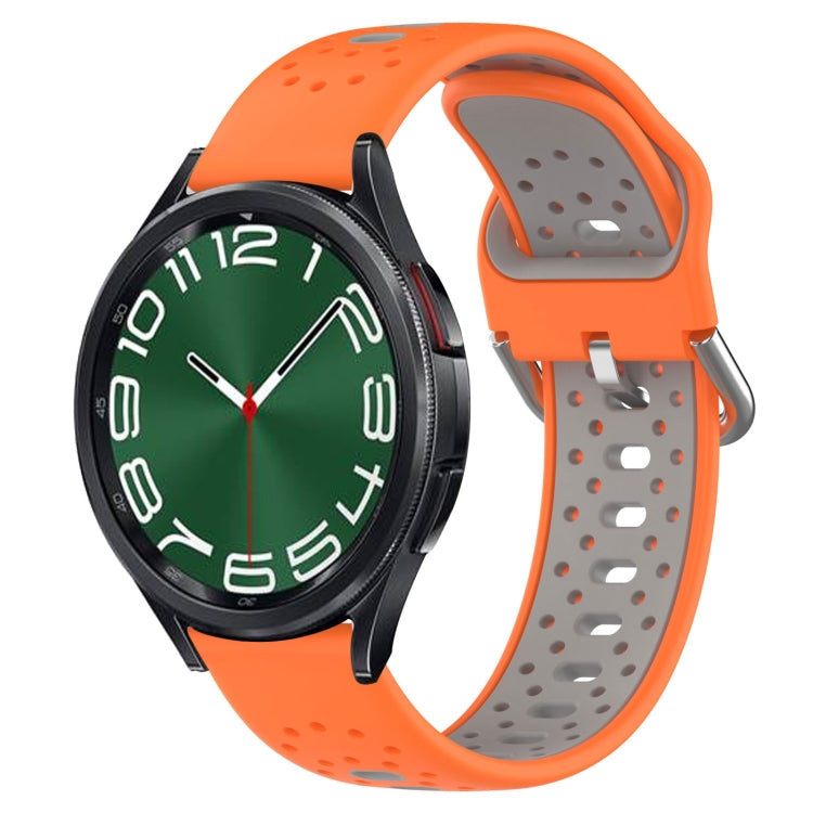 20mm Breathable Two-Color Silicone Watch Band, For Samsung Galaxy Watch 6 Classic 47mm, For Samsung Galaxy Watch 5 44mm, For Samsung Galaxy Watch 5 40mm