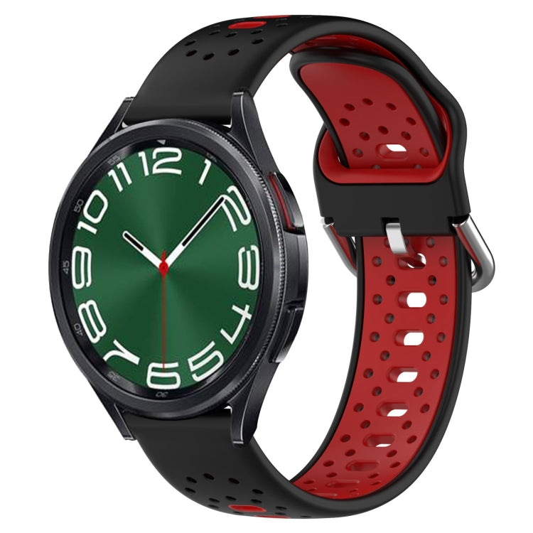 20mm Breathable Two-Color Silicone Watch Band, For Samsung Galaxy Watch 6 Classic 47mm, For Samsung Galaxy Watch 5 44mm, For Samsung Galaxy Watch 5 40mm