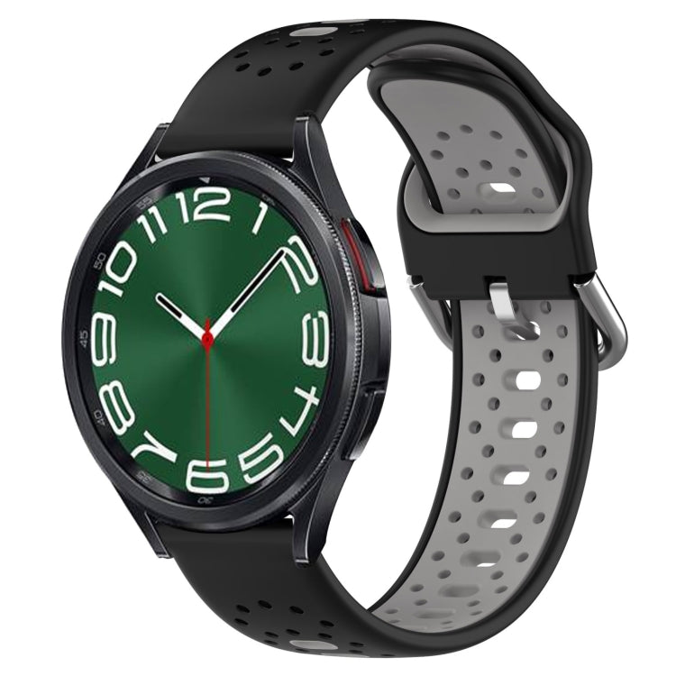 20mm Breathable Two-Color Silicone Watch Band, For Samsung Galaxy Watch 6 Classic 47mm, For Samsung Galaxy Watch 5 44mm, For Samsung Galaxy Watch 5 40mm
