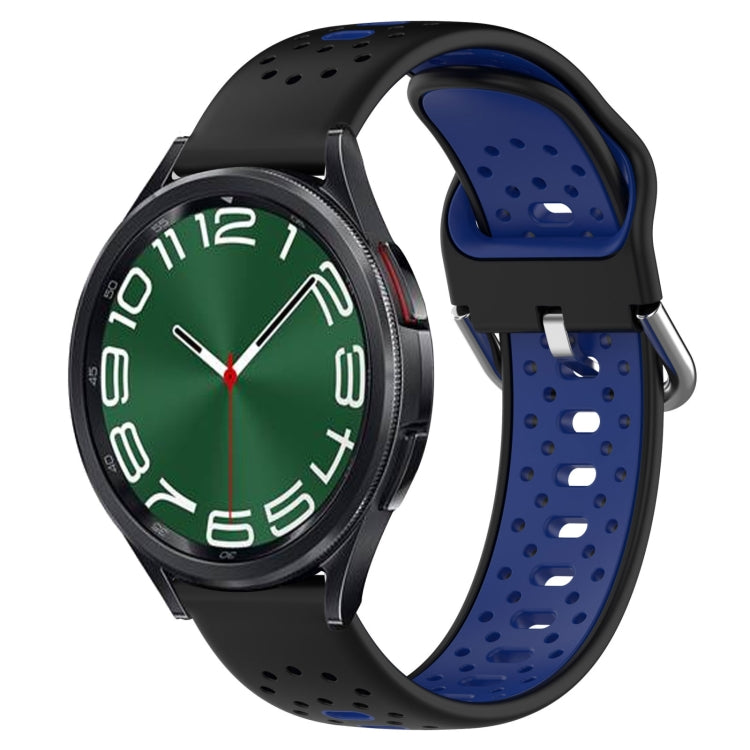 20mm Breathable Two-Color Silicone Watch Band, For Samsung Galaxy Watch 6 Classic 47mm, For Samsung Galaxy Watch 5 44mm, For Samsung Galaxy Watch 5 40mm