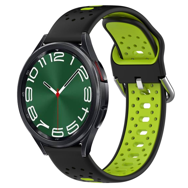 20mm Breathable Two-Color Silicone Watch Band, For Samsung Galaxy Watch 6 Classic 47mm, For Samsung Galaxy Watch 5 44mm, For Samsung Galaxy Watch 5 40mm