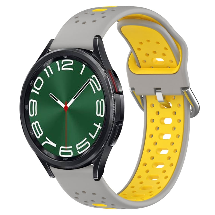 20mm Breathable Two-Color Silicone Watch Band, For Samsung Galaxy Watch 6 Classic 47mm, For Samsung Galaxy Watch 5 44mm, For Samsung Galaxy Watch 5 40mm