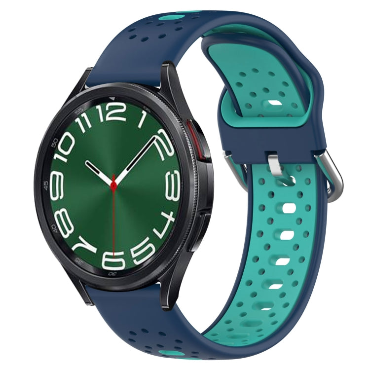 20mm Breathable Two-Color Silicone Watch Band, For Samsung Galaxy Watch 6 Classic 47mm, For Samsung Galaxy Watch 5 44mm, For Samsung Galaxy Watch 5 40mm