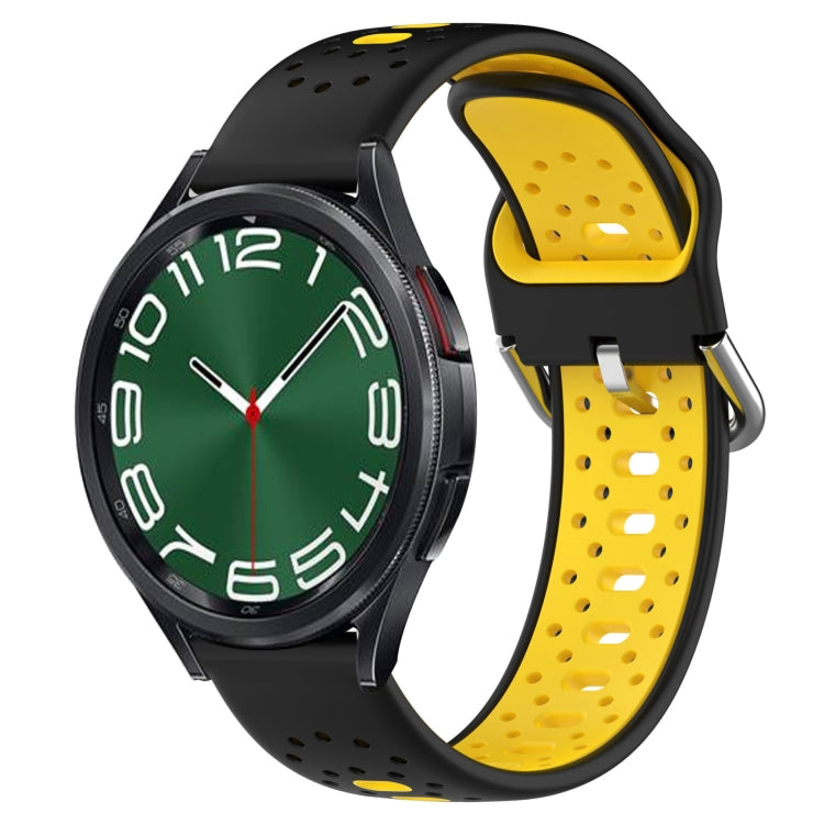 20mm Breathable Two-Color Silicone Watch Band, For Samsung Galaxy Watch 6 40mm, For Samsung Galaxy Watch 6 Classic 43mm