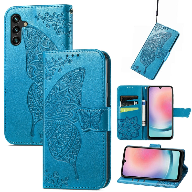 Butterfly Love Flower Embossed Leather Phone Case, For Samsung Galaxy A27 5G, For Samsung Galaxy A24 4G