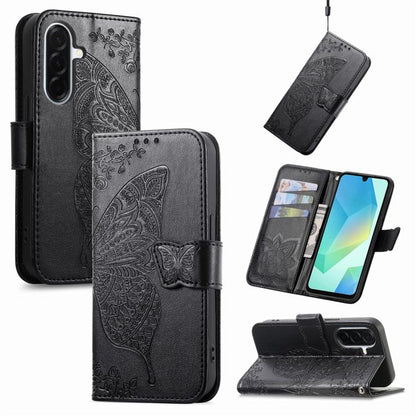 Butterfly Love Flower Embossed Leather Phone Case, For Galaxy S26 FE 5G, For Galaxy A27 5G, For Galaxy A24 4G