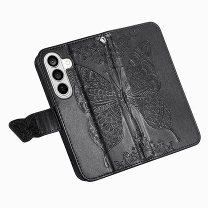 Butterfly Love Flower Embossed Leather Phone Case, For Galaxy S26 FE 5G, For Galaxy A27 5G, For Galaxy A24 4G