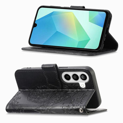 Butterfly Love Flower Embossed Leather Phone Case, For Galaxy S26 FE 5G, For Galaxy A27 5G, For Galaxy A24 4G