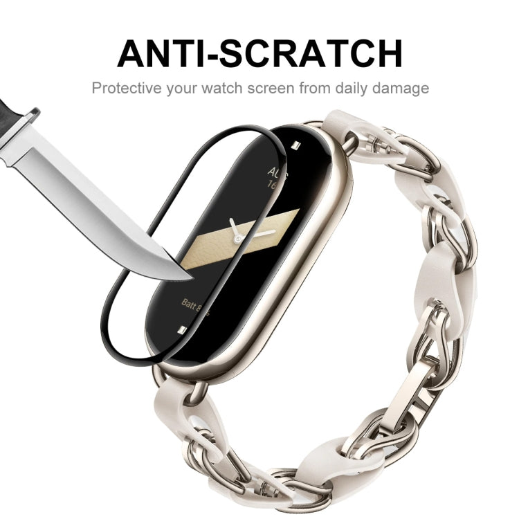 For Xiaomi Mi Band 8 ENKAY Hat-Prince 2 in 1 Set Full Coverage Screen Protector + Nylon Velcro Loop Watch Band