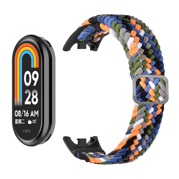 For Xiaomi Mi Band 8 ENKAY Hat-Prince 2 in 1 Set Full Coverage Screen Protector + Elastic Braided Nylon Watch Band