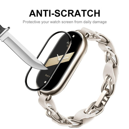 For Xiaomi Mi Band 8 ENKAY Hat-Prince 2 in 1 Set Full Coverage Screen Protector + Elastic Braided Nylon Watch Band