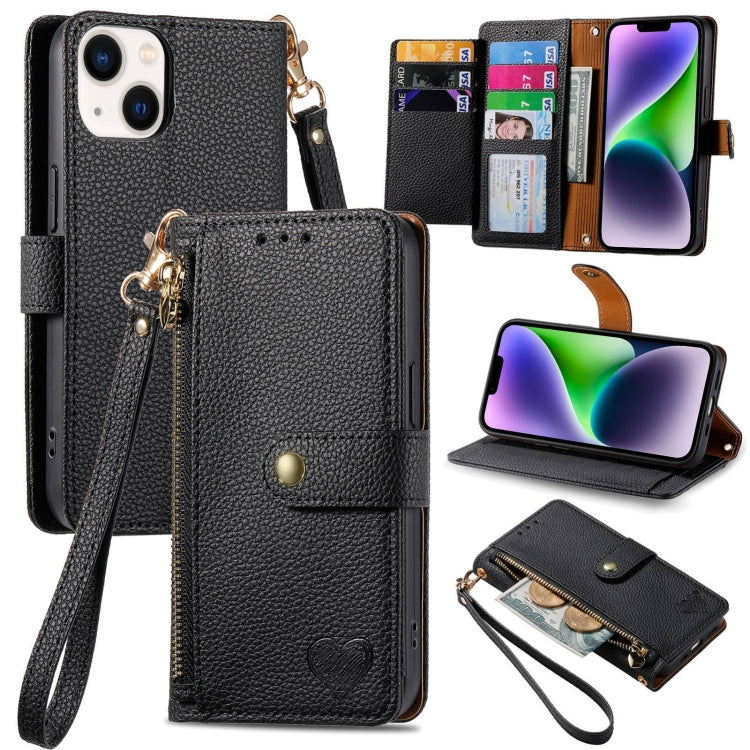 Love Zipper Lanyard Leather Phone Case, For iPhone 16, For iPhone 15 Pro Max, For iPhone 15 Pro, For iPhone 15 Plus, For iPhone 15, For iPhone 14 Plus, For iPhone 14, For iPhone 14 Pro