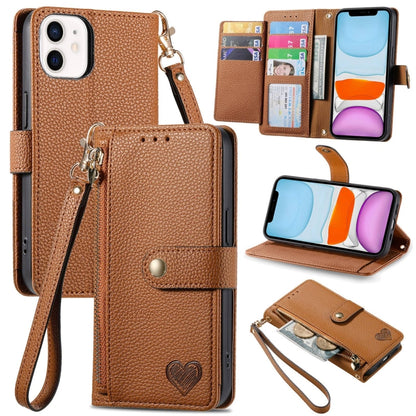 Love Zipper Lanyard Leather Phone Case, For iPhone 11, For iPhone 11 Pro, For iPhone XR, For iPhone XS Max, For iPhone 7 Plus / 8 Plus, For iPhone 6 Plus / 6s Plus, For iPhone 6 / 6s