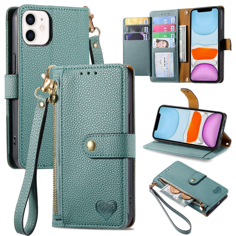 Love Zipper Lanyard Leather Phone Case, For iPhone 11, For iPhone 11 Pro, For iPhone X / XS, For iPhone XR, For iPhone XS Max, For iPhone 7 Plus / 8 Plus, For iPhone 6 Plus / 6s Plus, For iPhone 6 / 6s