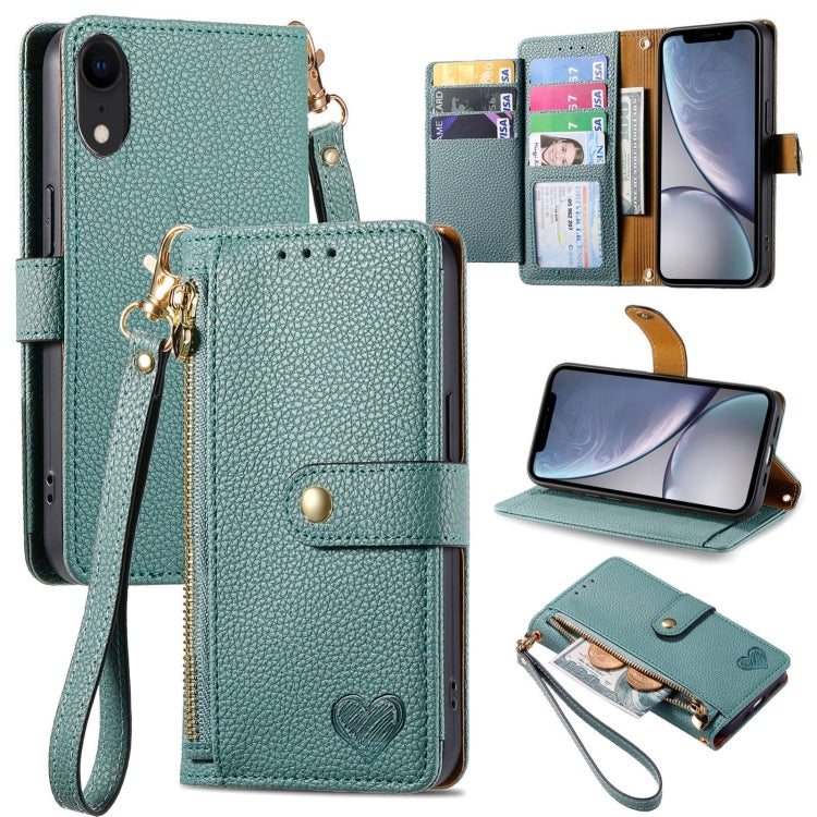 Love Zipper Lanyard Leather Phone Case, For iPhone 11, For iPhone 11 Pro, For iPhone X / XS, For iPhone XR, For iPhone XS Max, For iPhone 7 Plus / 8 Plus, For iPhone 6 Plus / 6s Plus, For iPhone 6 / 6s