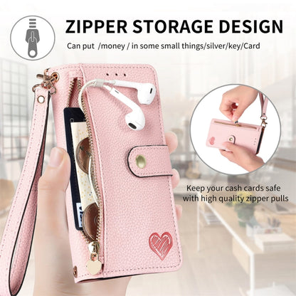 Love Zipper Lanyard Leather Phone Case, For iPhone 16, For iPhone 15 Pro Max, For iPhone 15 Pro, For iPhone 15 Plus, For iPhone 15, For iPhone 14 Plus, For iPhone 14, For iPhone 14 Pro