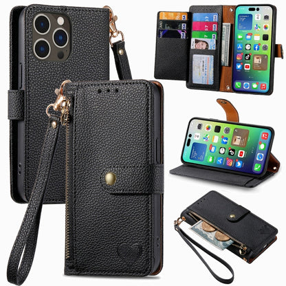 Love Zipper Lanyard Leather Phone Case, For iPhone 17e / 16e, For iPhone 17 Pro Max, For iPhone 17 Pro, For iPhone 17, For iPhone Air, For iPhone 16 Pro Max, For iPhone 16 Pro, For iPhone 16 Plus