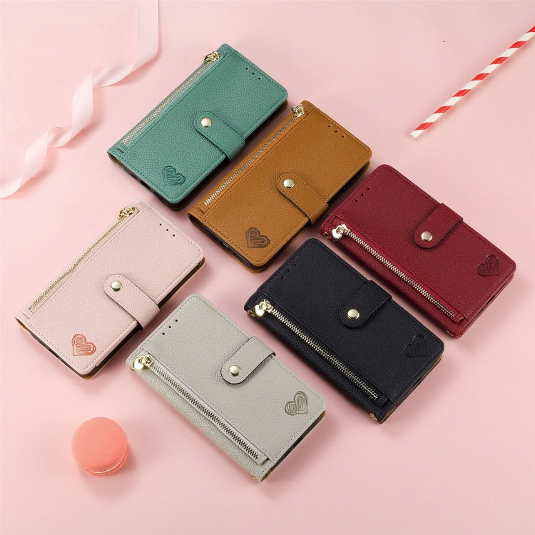 Love Zipper Lanyard Leather Phone Case, For iPhone 11, For iPhone 11 Pro, For iPhone X / XS, For iPhone XR, For iPhone XS Max, For iPhone 7 Plus / 8 Plus, For iPhone 6 Plus / 6s Plus, For iPhone 6 / 6s