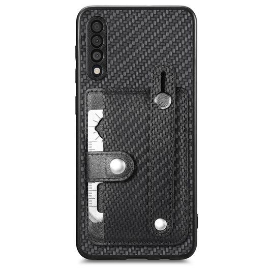 Wristband Kickstand Wallet Back Phone Case with Tool Knife, For Samsung Galaxy A50