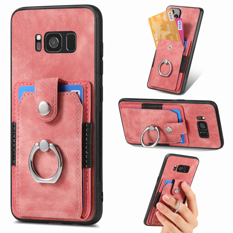 Retro Skin-feel Ring Card Wallet Phone Case, For Samsung Galaxy S24 FE 5G, For Sumsung Galaxy A55 5G, For Samsung Galaxy A35 5G, For Samsung Galaxy S24 Ultra 5G, For Samsung Galaxy S24+ 5G, For Samsung Galaxy A15, For Samsung Galaxy S8+                ...
