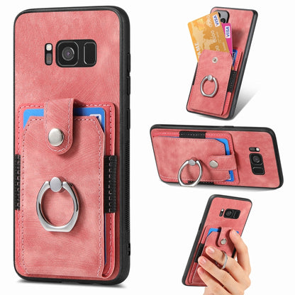 Retro Skin-feel Ring Card Wallet Phone Case, For Samsung Galaxy S24 FE 5G, For Sumsung Galaxy A55 5G, For Samsung Galaxy A35 5G, For Samsung Galaxy S24 Ultra 5G, For Samsung Galaxy S24+ 5G, For Samsung Galaxy A15, For Samsung Galaxy S8+                ...