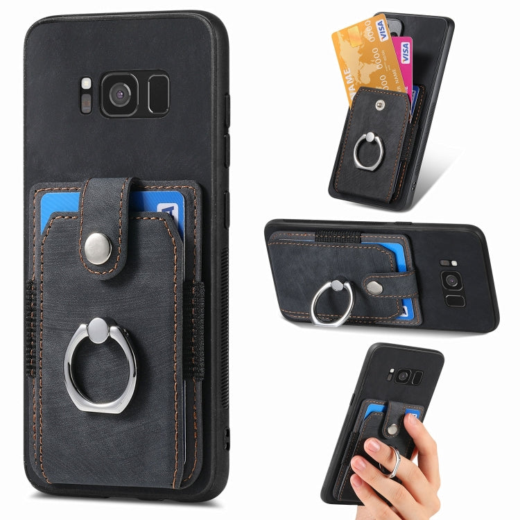 Retro Skin-feel Ring Card Wallet Phone Case, For Samsung Galaxy S24 FE 5G, For Sumsung Galaxy A55 5G, For Samsung Galaxy A35 5G, For Samsung Galaxy S24 Ultra 5G, For Samsung Galaxy S24+ 5G, For Samsung Galaxy A15, For Samsung Galaxy S8+                ...