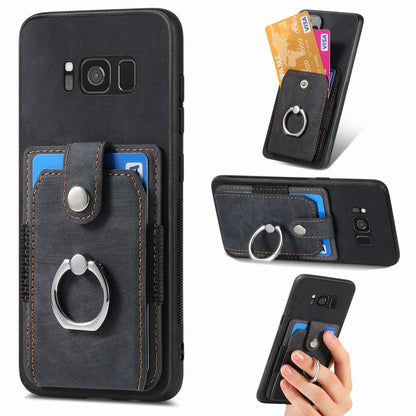 Retro Skin-feel Ring Card Wallet Phone Case, For Samsung Galaxy S24 FE 5G, For Sumsung Galaxy A55 5G, For Samsung Galaxy A35 5G, For Samsung Galaxy S24 Ultra 5G, For Samsung Galaxy S24+ 5G, For Samsung Galaxy A15, For Samsung Galaxy S8+                ...