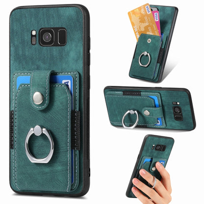 Retro Skin-feel Ring Card Wallet Phone Case, For Samsung Galaxy S24 FE 5G, For Sumsung Galaxy A55 5G, For Samsung Galaxy A35 5G, For Samsung Galaxy S24 Ultra 5G, For Samsung Galaxy S24+ 5G, For Samsung Galaxy A15, For Samsung Galaxy S8+                ...