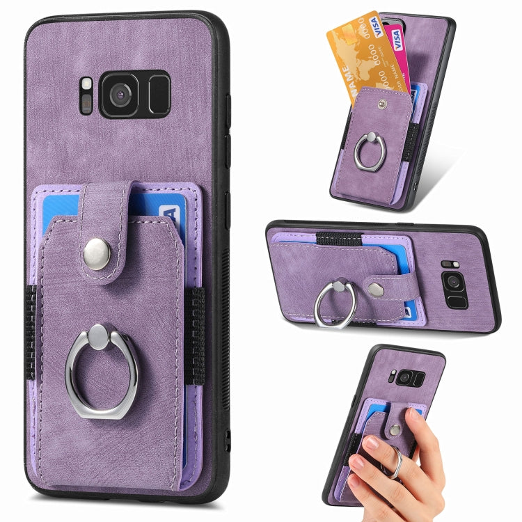 Retro Skin-feel Ring Card Wallet Phone Case, For Samsung Galaxy S24 FE 5G, For Sumsung Galaxy A55 5G, For Samsung Galaxy A35 5G, For Samsung Galaxy S24 Ultra 5G, For Samsung Galaxy S24+ 5G, For Samsung Galaxy A15, For Samsung Galaxy S8+                ...