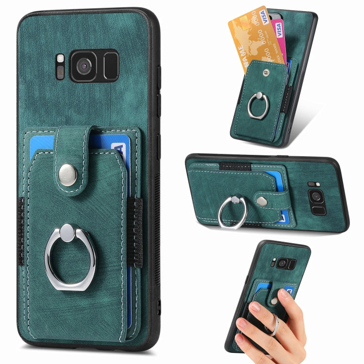 Retro Skin-feel Ring Card Wallet Phone Case, For Samsung Galaxy S24 FE 5G, For Sumsung Galaxy A55 5G, For Samsung Galaxy A35 5G, For Samsung Galaxy S24 Ultra 5G, For Samsung Galaxy S24+ 5G, For Samsung Galaxy A15, For Samsung Galaxy S8+                ...