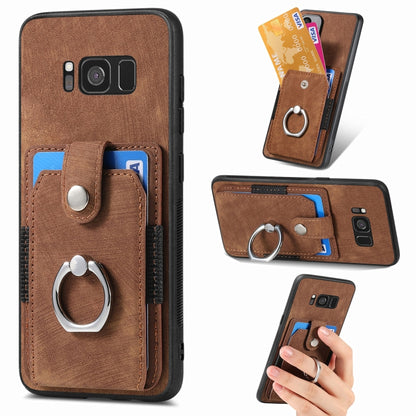 Retro Skin-feel Ring Card Wallet Phone Case, For Samsung Galaxy S24 FE 5G, For Sumsung Galaxy A55 5G, For Samsung Galaxy A35 5G, For Samsung Galaxy S24 Ultra 5G, For Samsung Galaxy S24+ 5G, For Samsung Galaxy A15, For Samsung Galaxy S8+                ...