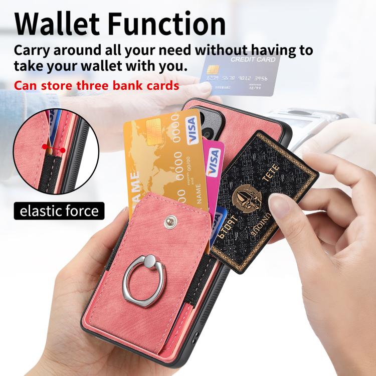 Retro Skin-feel Ring Card Wallet Phone Case, For Samsung Galaxy S24 FE 5G, For Sumsung Galaxy A55 5G, For Samsung Galaxy A35 5G, For Samsung Galaxy S24 Ultra 5G, For Samsung Galaxy S24+ 5G, For Samsung Galaxy A15, For Samsung Galaxy S8+                ...
