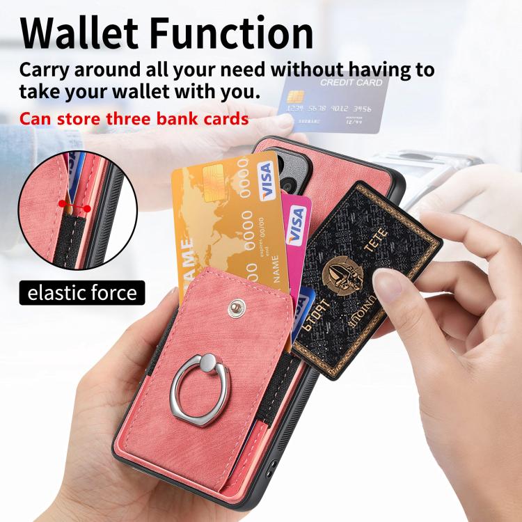 Retro Skin-feel Ring Card Wallet Phone Case, For Samsung Galaxy A57 5G, For Samsung Galaxy A37 5G, For Samsung Galaxy S25 Edge 5G, For Samsung Galaxy A56 5G, For Samsung Galaxy A36, For Samsung Galaxy S25 5G, For Samsung Galaxy S25+ 5G                 ...