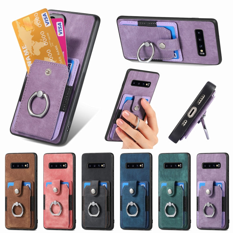 Retro Skin-feel Ring Card Wallet Phone Case, For Samsung Galaxy S24 FE 5G, For Sumsung Galaxy A55 5G, For Samsung Galaxy A35 5G, For Samsung Galaxy S24 Ultra 5G, For Samsung Galaxy S24+ 5G, For Samsung Galaxy A15, For Samsung Galaxy S8+                ...