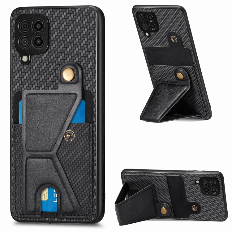Carbon Fiber Wallet Flip Card K-shaped Holder Phone Case, For Samsung Galaxy A57 5G, For Samsung Galaxy A37 5G, For Samsung Galaxy S25 Edge 5G, For Samsung Galaxy A56 5G, For Samsung Galaxy A36, For Samsung Galaxy S24 Ultra 5G, For Samsung Galaxy S24+ ...