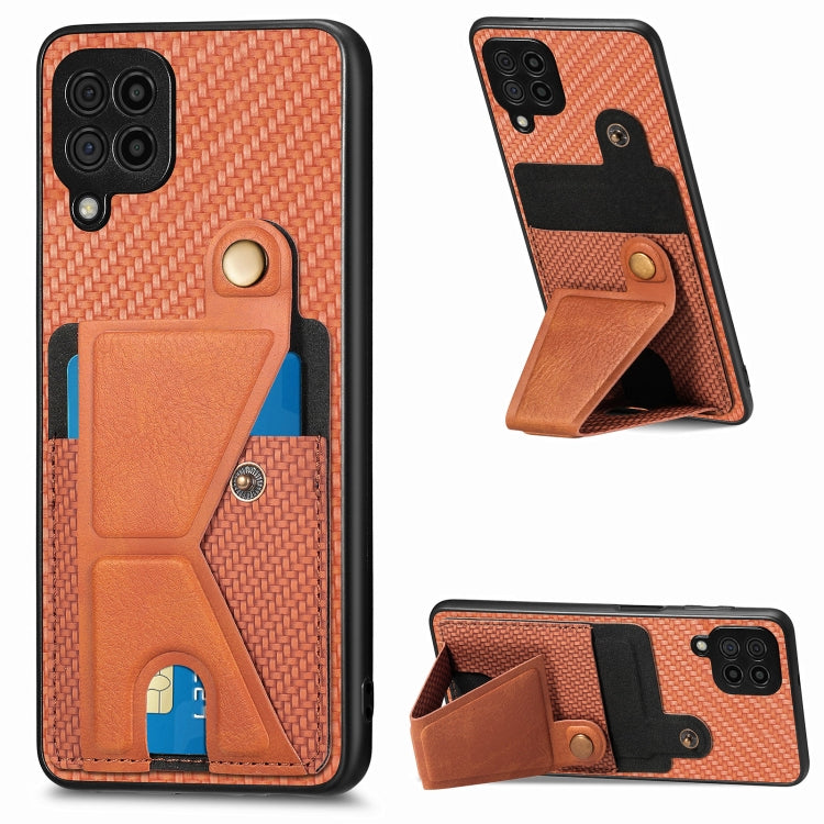 Carbon Fiber Wallet Flip Card K-shaped Holder Phone Case, For Samsung Galaxy A57 5G, For Samsung Galaxy A37 5G, For Samsung Galaxy S25 Edge 5G, For Samsung Galaxy A56 5G, For Samsung Galaxy A36, For Samsung Galaxy S24 Ultra 5G, For Samsung Galaxy S24+ ...
