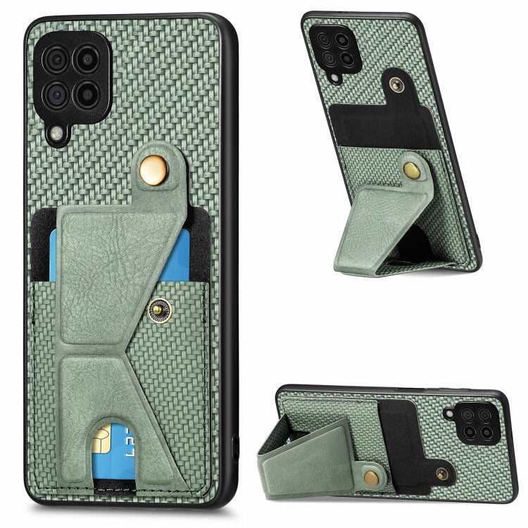 Carbon Fiber Wallet Flip Card K-shaped Holder Phone Case, For Samsung Galaxy A57 5G, For Samsung Galaxy A37 5G, For Samsung Galaxy S25 Edge 5G, For Samsung Galaxy A56 5G, For Samsung Galaxy A36, For Samsung Galaxy S24 Ultra 5G, For Samsung Galaxy S24+ ...