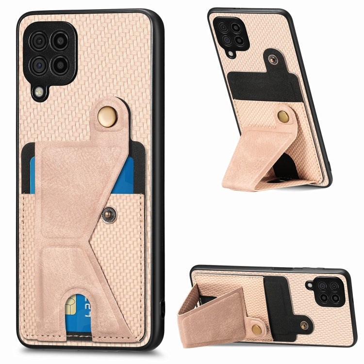 Carbon Fiber Wallet Flip Card K-shaped Holder Phone Case, For Samsung Galaxy A57 5G, For Samsung Galaxy A37 5G, For Samsung Galaxy S25 Edge 5G, For Samsung Galaxy A56 5G, For Samsung Galaxy A36, For Samsung Galaxy S24 Ultra 5G, For Samsung Galaxy S24+ ...