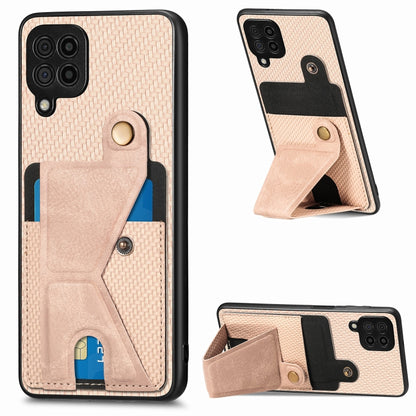 Carbon Fiber Wallet Flip Card K-shaped Holder Phone Case, For Samsung Galaxy A57 5G, For Samsung Galaxy A37 5G, For Samsung Galaxy S25 Edge 5G, For Samsung Galaxy A56 5G, For Samsung Galaxy A36, For Samsung Galaxy S24 Ultra 5G, For Samsung Galaxy S24+ ...