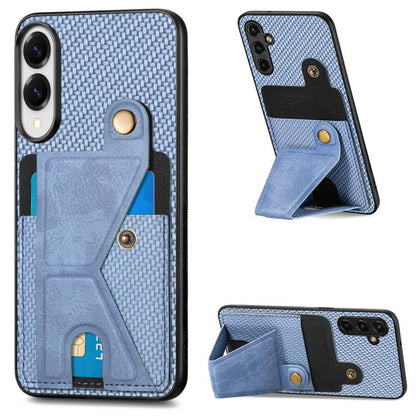 Carbon Fiber Wallet Flip Card K-shaped Holder Phone Case, For Samsung Galaxy A57 5G, For Samsung Galaxy A37 5G, For Samsung Galaxy S25 Edge 5G, For Samsung Galaxy A56 5G, For Samsung Galaxy A36, For Samsung Galaxy S24 Ultra 5G, For Samsung Galaxy S24+ ...