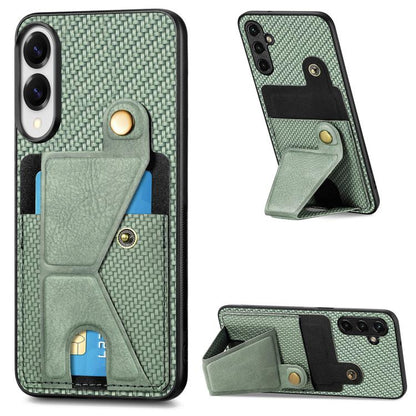Carbon Fiber Wallet Flip Card K-shaped Holder Phone Case, For Samsung Galaxy A57 5G, For Samsung Galaxy A37 5G, For Samsung Galaxy S25 Edge 5G, For Samsung Galaxy A56 5G, For Samsung Galaxy A36, For Samsung Galaxy S24 Ultra 5G, For Samsung Galaxy S24+ ...