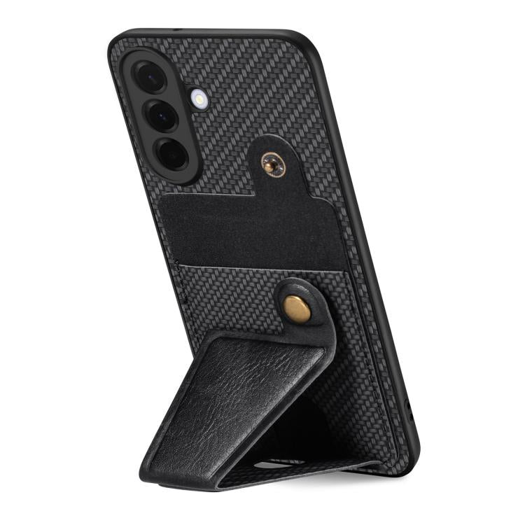 Carbon Fiber Wallet Flip Card K-shaped Holder Phone Case, For Samsung Galaxy A57 5G, For Samsung Galaxy A37 5G, For Samsung Galaxy S25 Edge 5G, For Samsung Galaxy A56 5G, For Samsung Galaxy A36, For Samsung Galaxy S24 Ultra 5G, For Samsung Galaxy S24+ ...