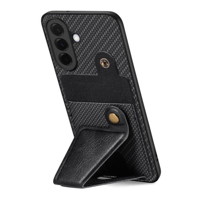 Carbon Fiber Wallet Flip Card K-shaped Holder Phone Case, For Samsung Galaxy A57 5G, For Samsung Galaxy A37 5G, For Samsung Galaxy S25 Edge 5G, For Samsung Galaxy A56 5G, For Samsung Galaxy A36, For Samsung Galaxy S24 Ultra 5G, For Samsung Galaxy S24+ ...