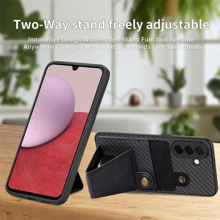 Carbon Fiber Wallet Flip Card K-shaped Holder Phone Case, For Samsung Galaxy A57 5G, For Samsung Galaxy A37 5G, For Samsung Galaxy S25 Edge 5G, For Samsung Galaxy A56 5G, For Samsung Galaxy A36, For Samsung Galaxy S24 Ultra 5G, For Samsung Galaxy S24+ ...