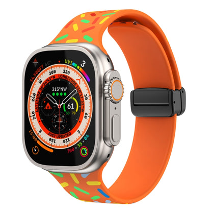 Rainbow Dots Silicone Magnetic Black Buckle Watch Band, For Apple Watch Ultra 49mm, For Apple Watch 8 41mm, For Apple Watch 8 45mm, For Apple Watch SE 2022 40mm