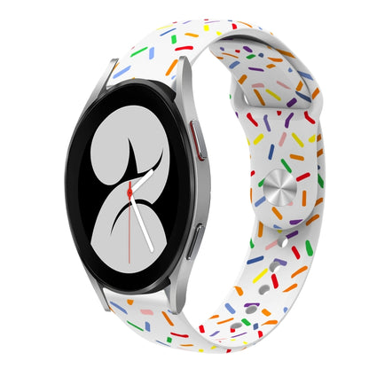 Sports Rainbow Dots Silicone Buckle Watch Band, For Samsung Galaxy Watch 5 Pro, For Samsung Galaxy Gear Sport, For Samsung Galaxy Watch Active 2 40mm / 44mm, For Samsung Galaxy Watch 3 41mm, For Samsung Galaxy watch Active 40mm                         ...
