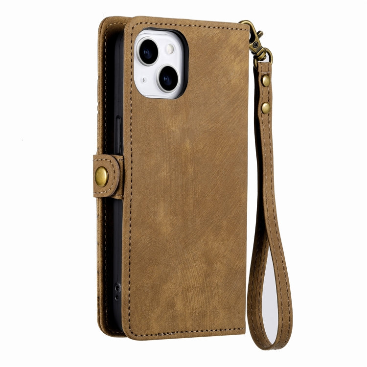 Geometric Zipper Wallet Side Buckle Leather Phone Case, For iPhone 14 Pro Max, For iPhone 7 / 8 / SE 2022, For iPhone 13 Pro Max, For iPhone 13 Pro, For iPhone 13, For iPhone 12 / 12 Pro, For iPhone 12 Pro Max, For iPhone 11 Pro Max